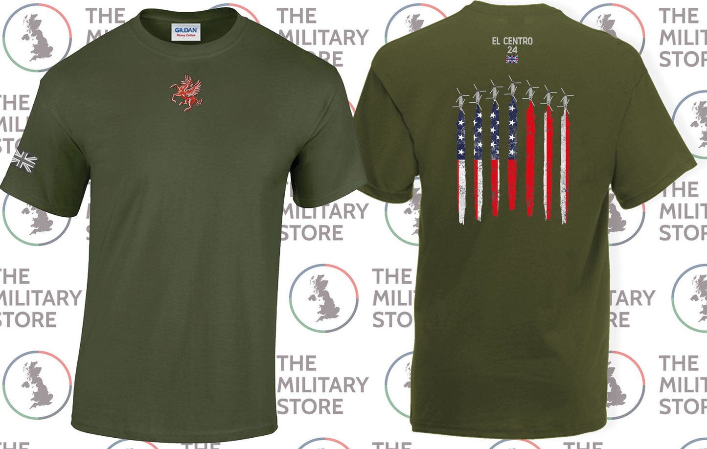 18 Squadron El Centro 24 Cotton T-Shirt (Includes Two Tone Sleeve and Back Print)