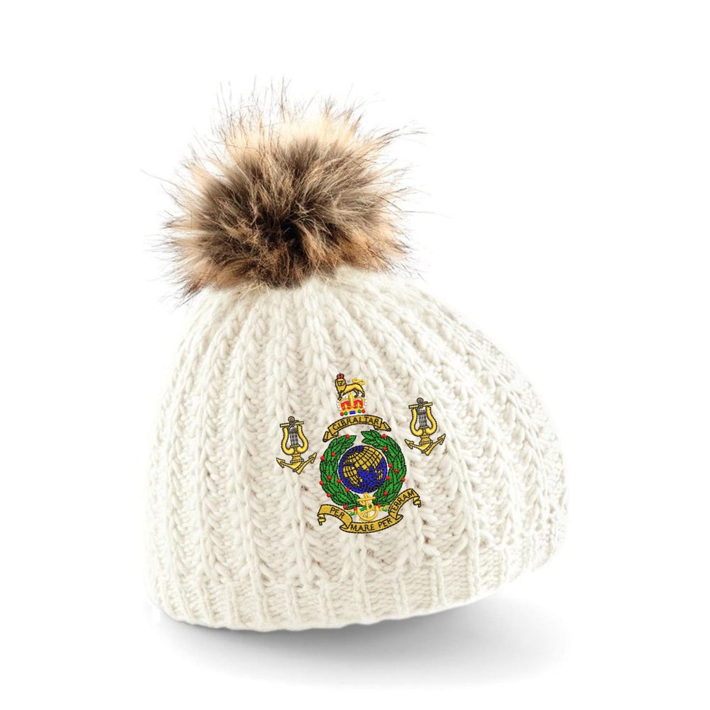 Royal Marines Band Service Pom Pom Beanie Hat